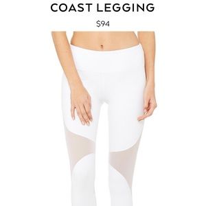 Ali yoga white coast mesh leggings